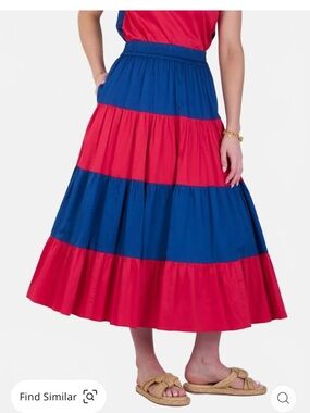 EMILY MCCARTHY Tiered Maxi Skirt In Americano size S